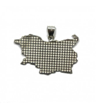 PE001330 Handmade genuine sterling silver pendant solid hallmarked 925 Map of Bulgaria